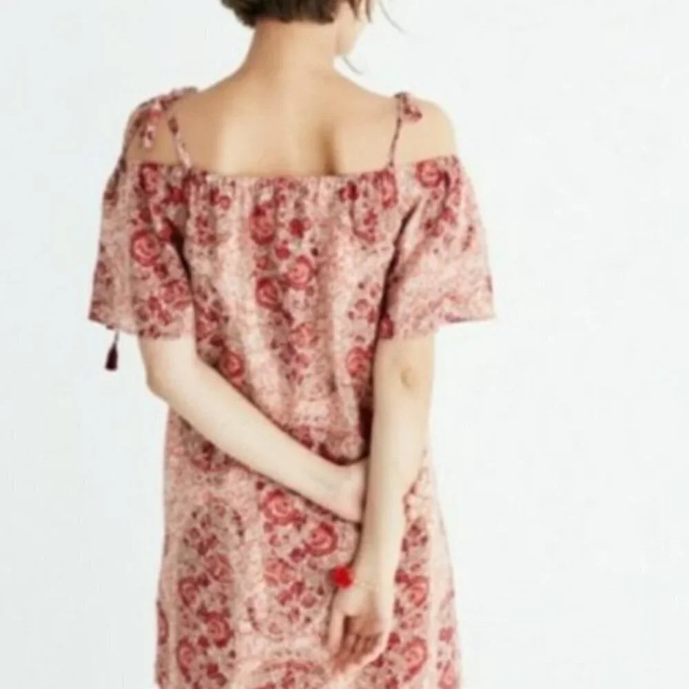 Madewell Silk Off the Shoulder Paisley Dress - Picture 3 of 12